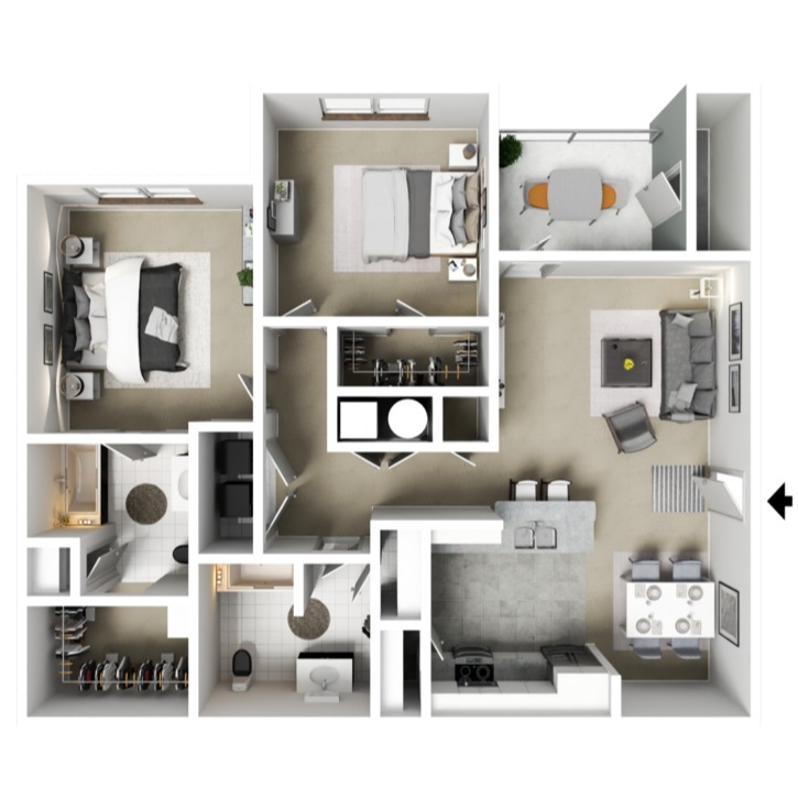 2 Bedroom Floor Plan